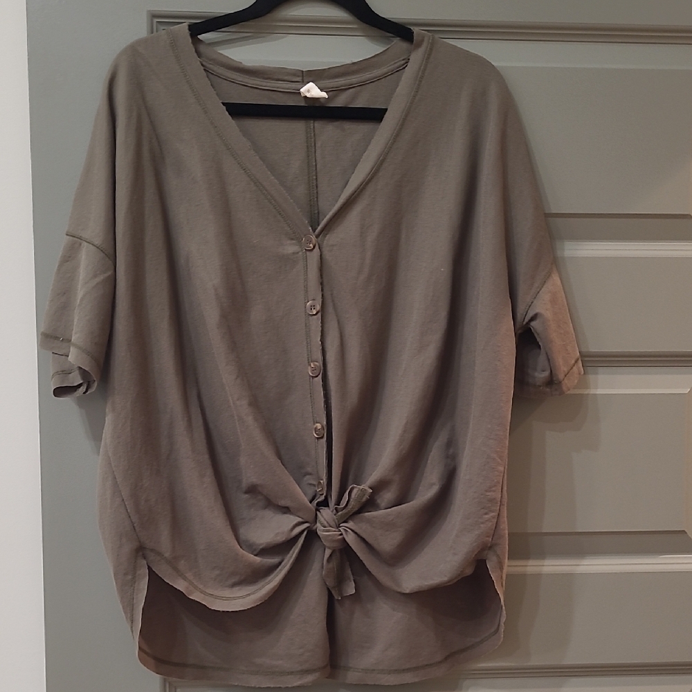 Wishlist Green Oversized Button Down Shirt